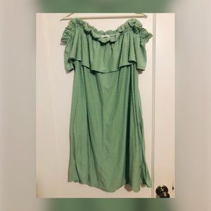 Chic Soul Light Green Off the Shoulder Dress